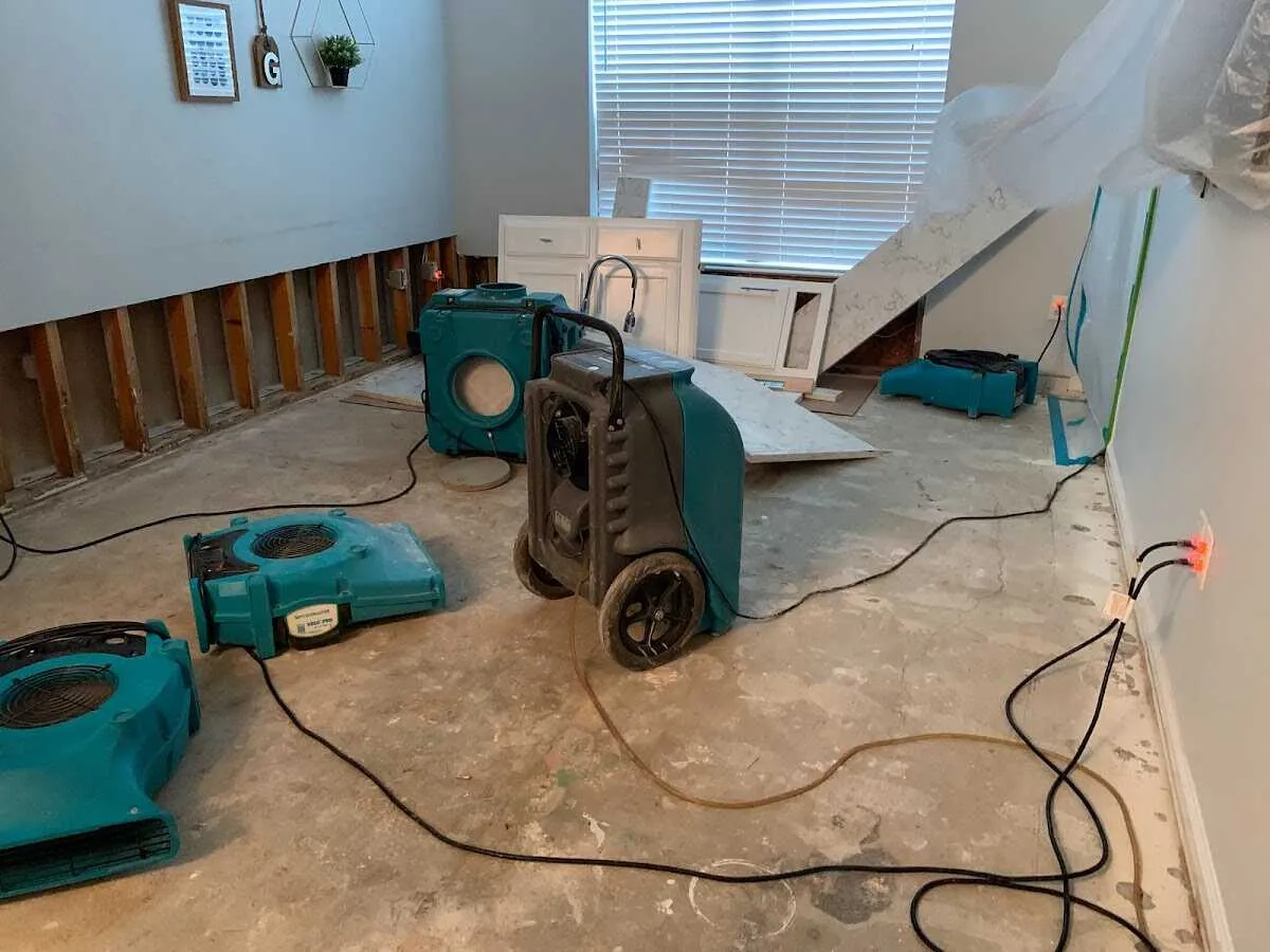 Dehumidifier in flood-cut room for Water Extraction & Removal in Leander